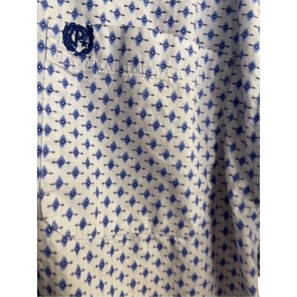 Panhandle Mens Purple & White Collared Short Sleeve Button-Down Shirt Size M - Picture 8 of 14